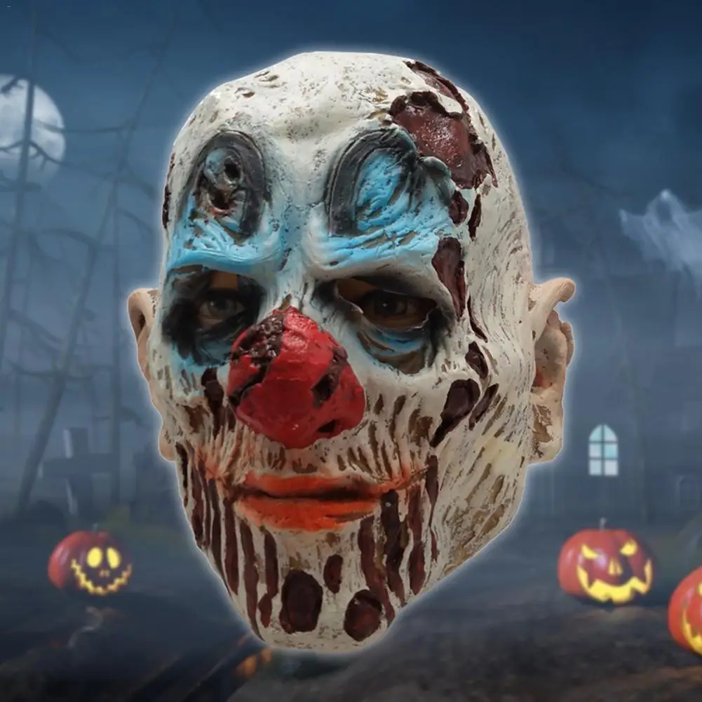 Halloween Scary Clown Mask Ghost Scary Mask Props Grudge Ghost Realistic Latex Halloween Masks Carnival Masquerade Party