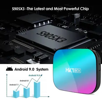 

10PCS HK1 BOX Smart TV Box Android 9.0 Amlogic S905X3 Quad Core 2.4G&5.0G WIIF BT4.0 1000M Set top box