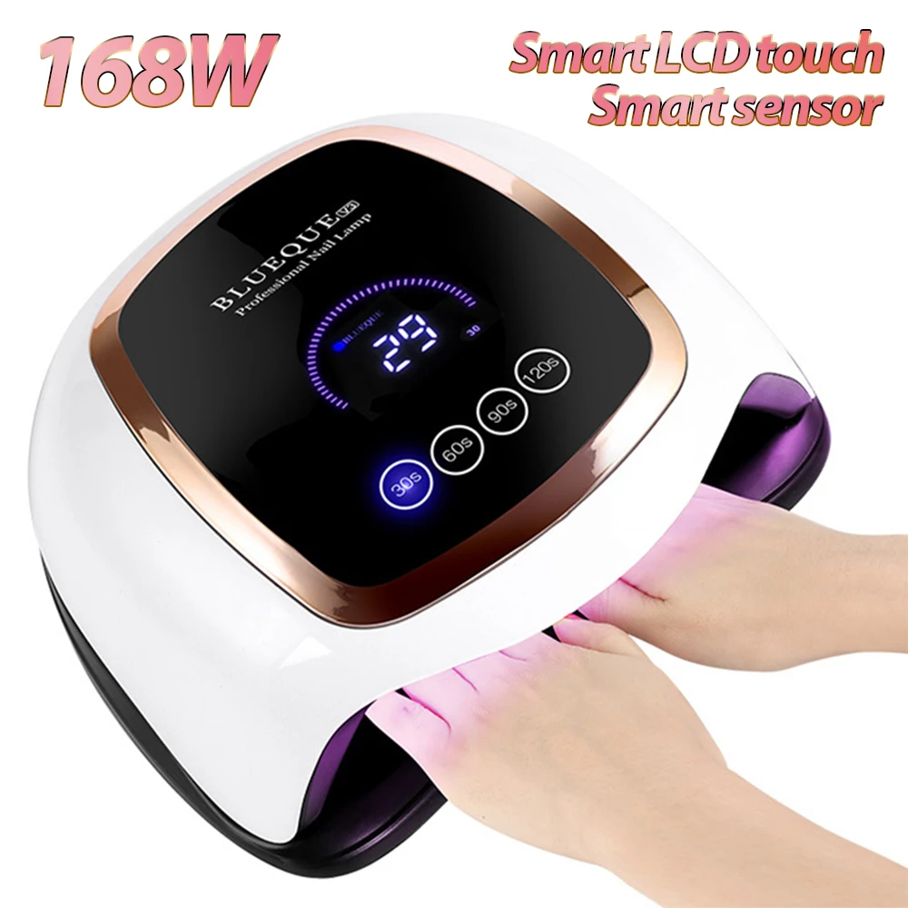 Uv conduziu a lâmpada secador do prego display lcd interruptor de toque inteligente sensing lâmpada do prego para curar todos os gelnail polonês rápido seco lampara diodo emissor de luz para