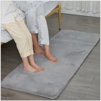 

Soft Solid Color Carpet, Imitated Rabbit Hair Silk Carpet, Modern Living Room Sofa Study Room, Bedroom Non-slip Floor Mat