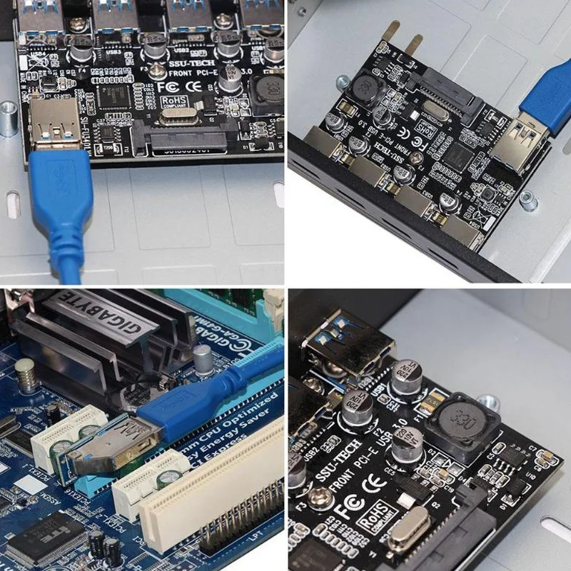 Карта Экспресс-контроллера Ssu Fu3401 Pci-E на 4 порта Usb 3,0 Pci Express плата расширения с адаптером расширения для рабочего стола