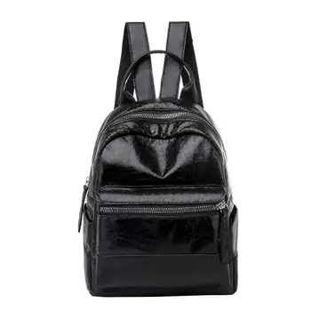 

NEW Women's Anti-theft Backpack Fashion Simple Solid Color School bag Women Girls Fashion Backpack Bright Leather Knapsack