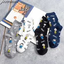 Jerrinut мужские женские хлопковые Веселые носки с принтом Kawaii Мультяшные носки весна осень милые модные теплые носки 1 пара