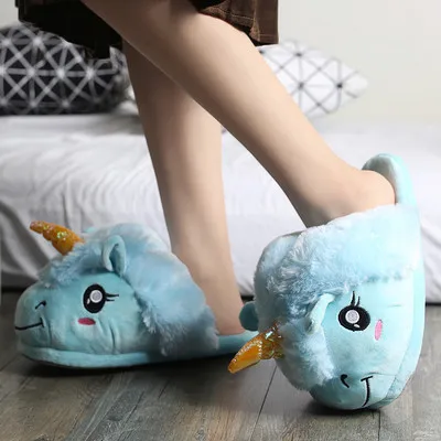 12 Women Fur Slippers Winter Unicorn Slipper Adult Soft Home Slipper Keep Warm Indoor Slippers Women Cozy Home Shoes for Girls - Цвет: 12