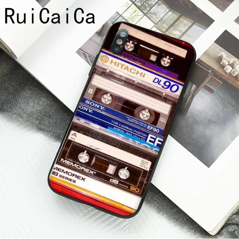 Винтажная магнитная лента RuiCaiCa кассета чехол для телефона iPhone 12 8 7 6 6S Plus X XS MAX 5 5S SE
