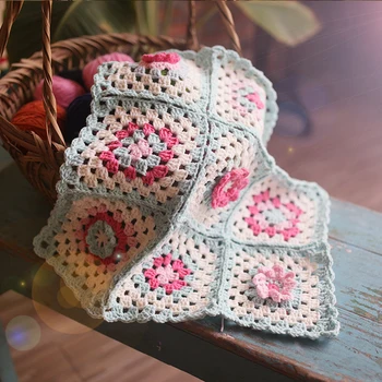 

45*45CM 100% Acylic knitting crochet blanket sofa cover granny square