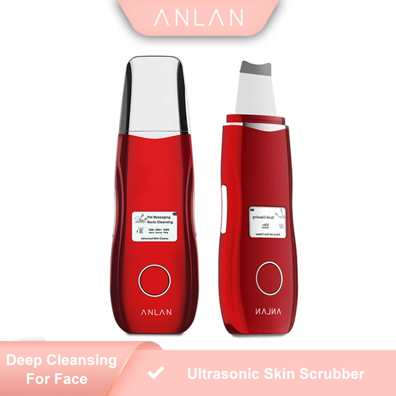

Ultrasonic Skin Scrubber Ultrasonic face cleaning Cleanser Blackhead Acne Removal Facial EMS Spa Massage Ultrasound Peeling Tool