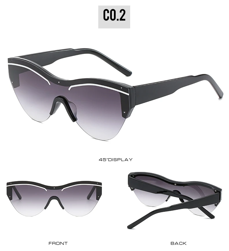 fashion vintage ladies cat eye sunglasses women one pieces sunglasses mirrored oversized lunette soleil femme