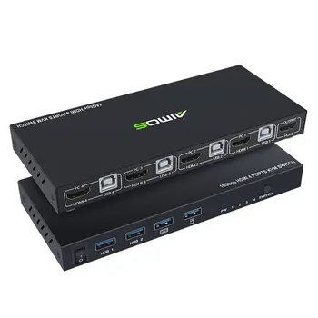 

Hdmi Four in and One Out Mouse Keyboard Usb Sharer Kvm Switch 4K Image Adaptive Screen Resolution Fast Cooling EDUP