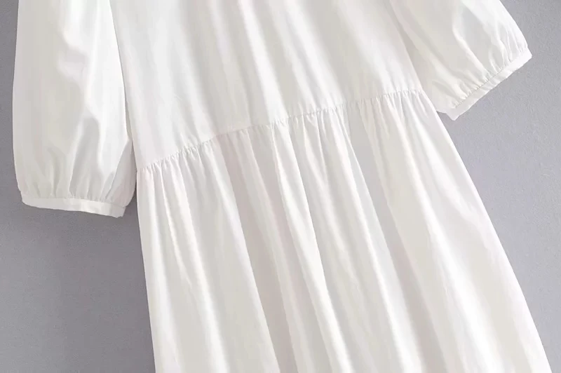 Винтажное белое Плиссированное длинное платье boho женское летнее платье Элегантное свободное Повседневное платье с коротким рукавом ретро корейское vestidos