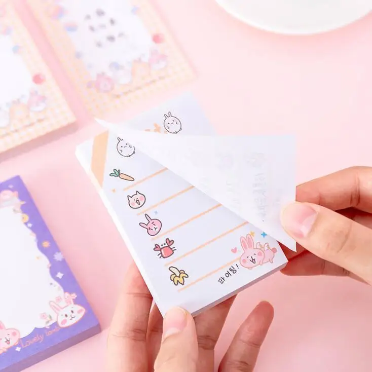Sharkbang Новые 100 листов Kawaii Кролик морковь N times Липкие заметки блокнот бумажная бумага школьные канцелярские принадлежности