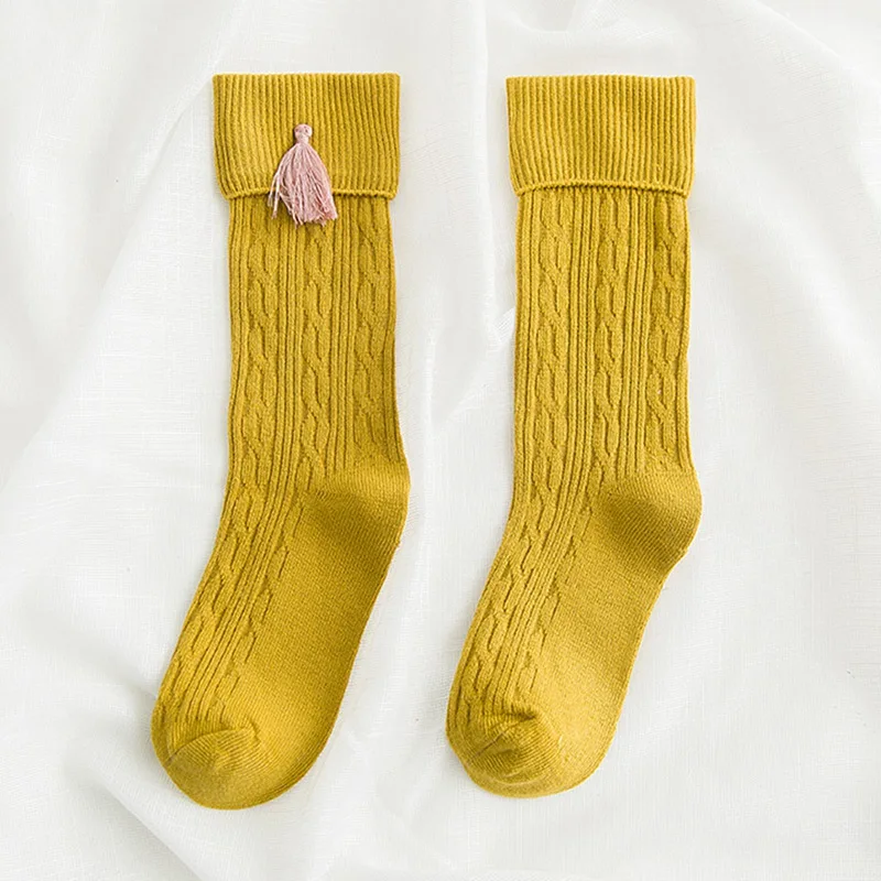 New Tassel Kids Socks Cotton Baby Kid Knee High Socks Kid Princess Girls Socks Children Clothing Accessories - Color: YW