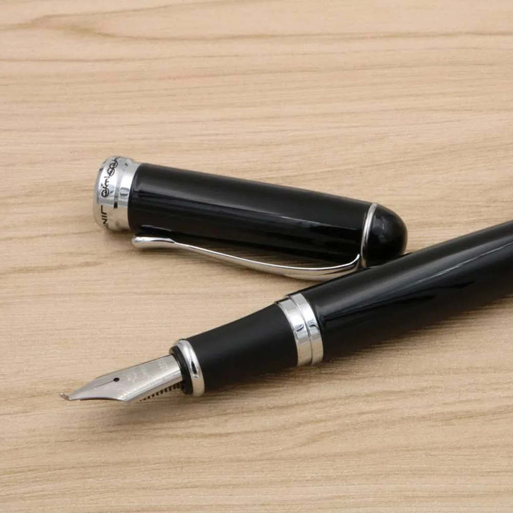 Роскошное Качество Jinhao 750 Черный лакированный с серебряной отделкой