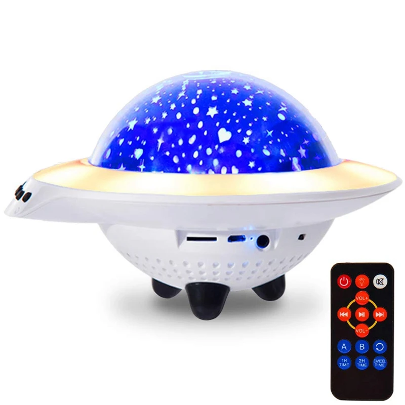

ELEG-Kids Night Light, Led Star Night Light Lamp Projector, Baby Night Light With Bluetooth Speaker 7 Lighting Modes, Rotating U