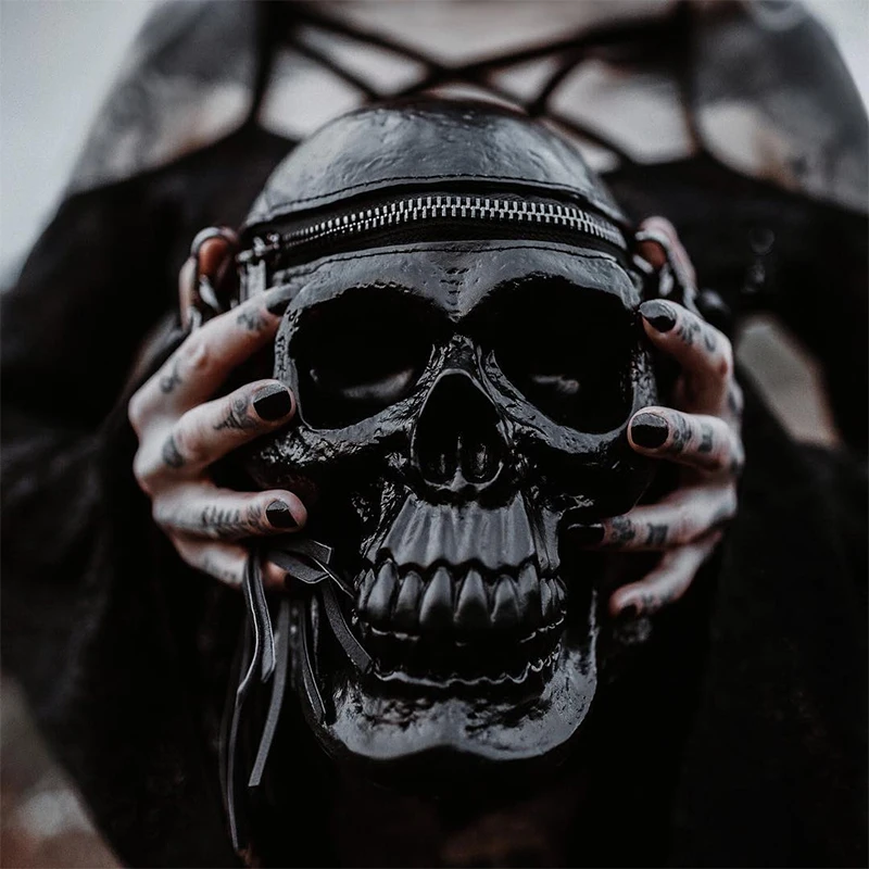 InstaHot Skulls сумка на плечо однотонная Готическая уличная ретро кожаная сумка женская шикарная Панк 3D черепа новая сумка