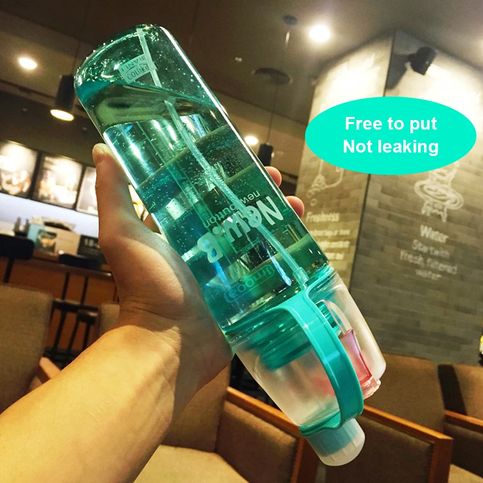 VOGVIGO 600ML/400ML Creative Outdoor Bicycle Cycling Sports Drinking Bottle Portable Plastic Sports Spray Water Bottle