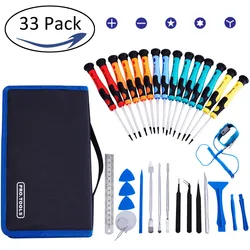 Juego de destornilladores 33 en 1, herramientas de reparación de precisión, desmontaje de apertura para teléfonos, portátiles, tabletas y relojes