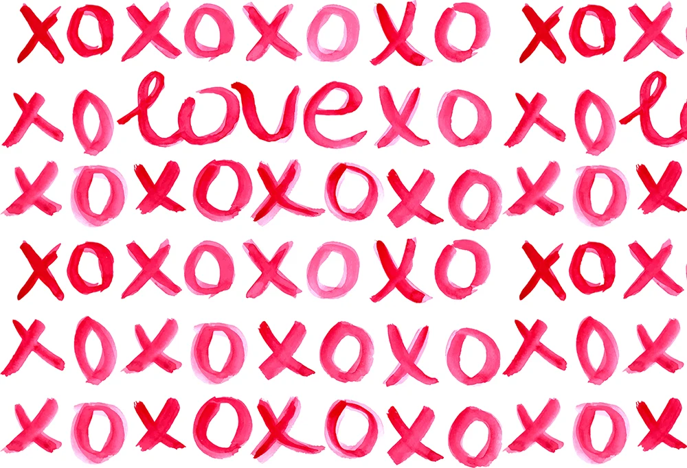 Valentines Day Photography Backdrops Hand Drawn Watercolor Lettering Love Xoxo  Background Photo Studio Booth Portrait Wallpaper - Backgrounds - AliExpress