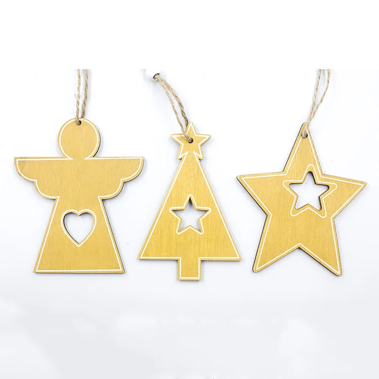 3pcs mixed B Деревянная Расписная маленькая машинка, рождественская подвеска, креативная Рождественская елка, висячие украшения, окно, дисплей, рождественские вечерние украшения, Детская Подарочная игрушка - Цвет: 3pcs mixed B