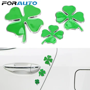 

1pcs Green Clover Day Badge FOR Alfa Romeo Four Leaf Clover Chrom Metal Car Styling Emblem Sticker Love Healty Lucky Symbol