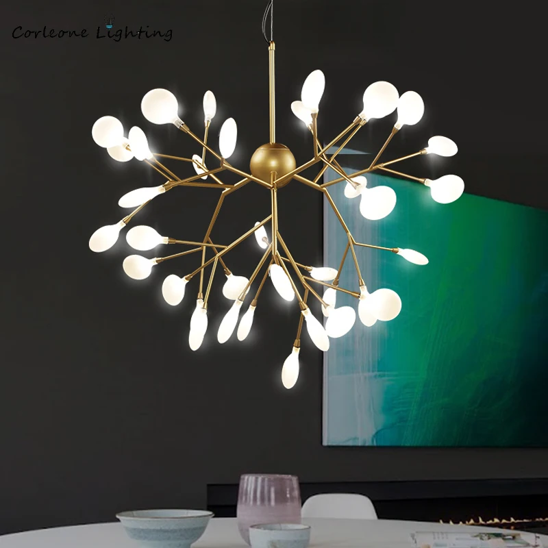 Скандинавские Современные Люстры Firefly светодиодный потолочные люстры листья