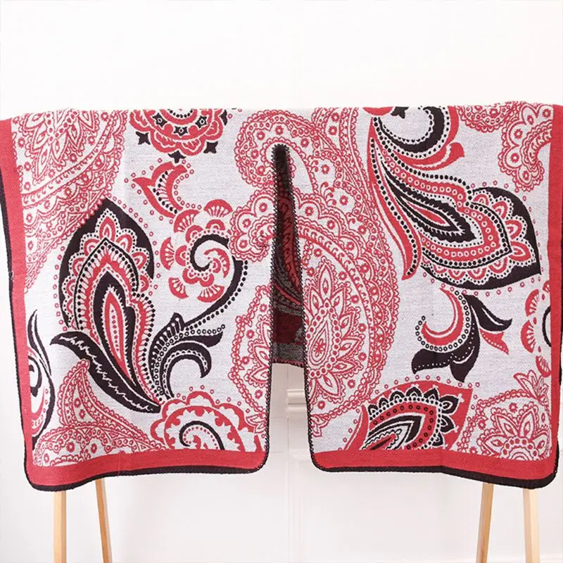 Womens Multifunctional Thicken Winter Shawl Paisley Floral Oversized Poncho Cape Warm Wraps Blanket Scarf Pashmina Cardigans