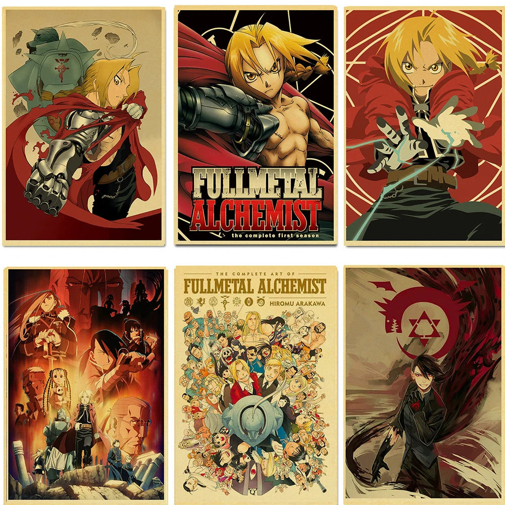 Wtq Fullmetal Alchemist Canvas Painting Anime Poster Japanese Cartoon Comic  Retro Poster Wall Decor Wall Art Picture Home Decor - Painting &  Calligraphy - AliExpress