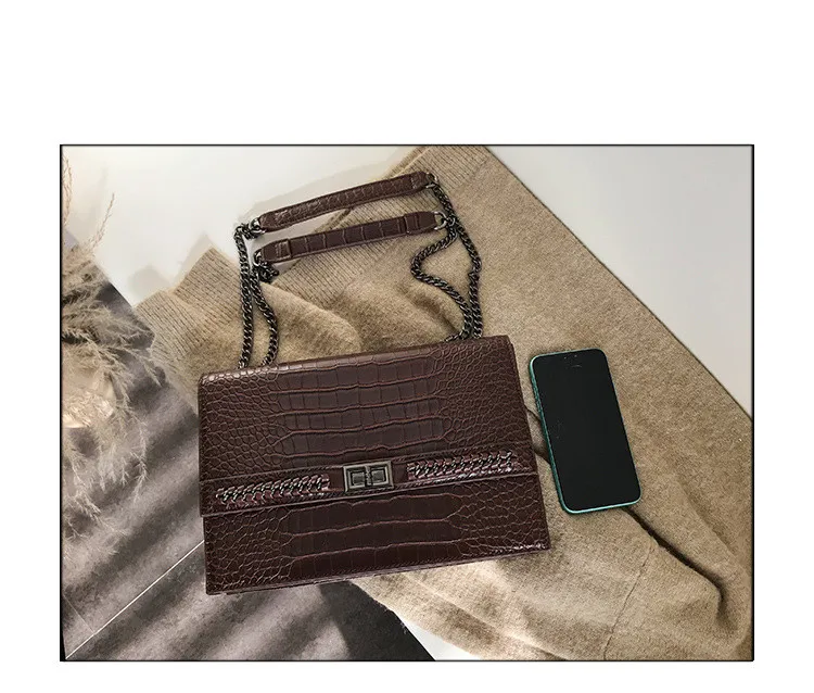 Bolsa Mujer, сумки для женщин, роскошные сумки, женские сумки, дизайнерские, крокодиловый узор, кожа, сумка через плечо, сумка-мессенджер