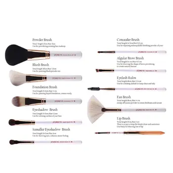 

10Pcs Beauty Makeup Brushes Set Powder Foundation Eyeshadow Eyebrow Professional Make Up Tools