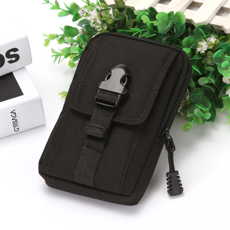 6 Inch Hot Mobile Phone Bag Quality Men's Cigarette Mobile Phone Waist Bag Outdoor Casual High Quality Fanny Pack - Цвет: Black