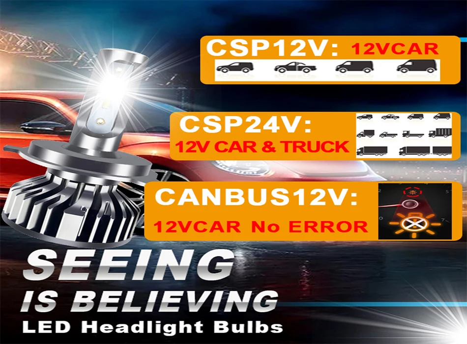 nevoeiro, LED CANBUS, H4, H7, 20000LM, H11,