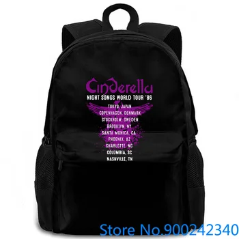 

Cinderella Night Songs World Tour List 86 Adult Rock Music Printed Round Cheap Price women men backpack laptop travel
