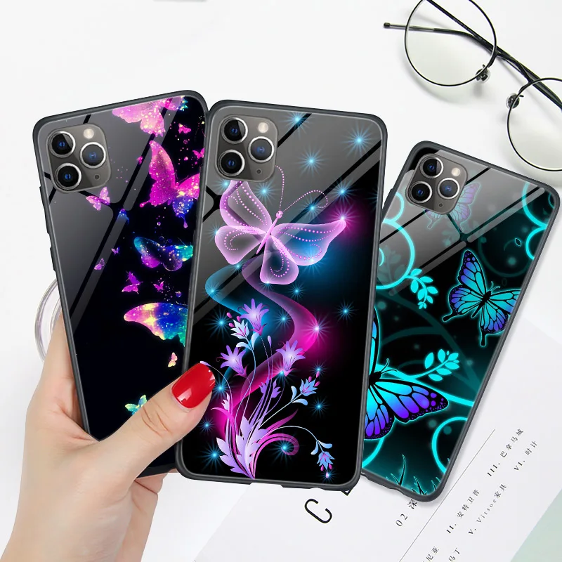 Чехол для телефона с бабочкой iPhone 12 Mini чехол XR XS MAX X 7 8 Plus 6 6S 5 5S SE 2020 11 PRO Coque |