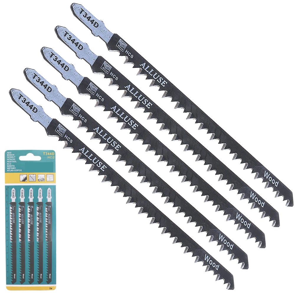 5pcs/set T344D 150mm High-carbon Steel Reciprocating Saw Blades Straight Cutting Jig Saws for Woodworking / Plastic PVC 5pcs set hcs 6t jig saw blades for fast cutting straight cutting 4 mm