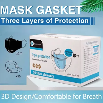 

50PC Mask Gasket Filter Mouth Mask Dustproof Anti PM2.5 Smog Foggy Mascarilla Breathable Filters Protective Face Mask cubreboca