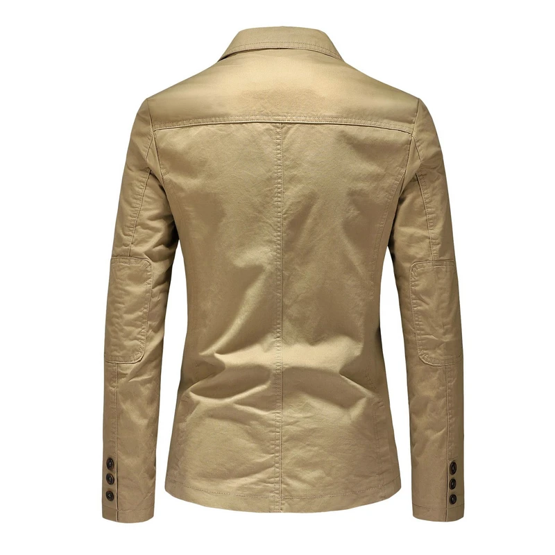 Mens Blazer Pure Cotton Solid Casual Spring Autumn 4XL