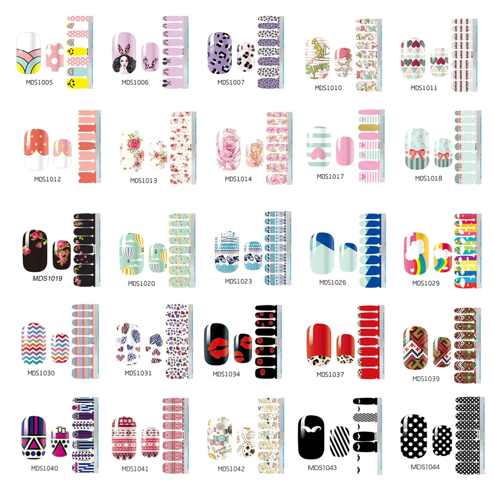 Nail Polish Strips DIY Waterproof Nail Wraps Cute Cartoon Pattern Nail Stickers Nail Patch For Women Nail Art Stickers