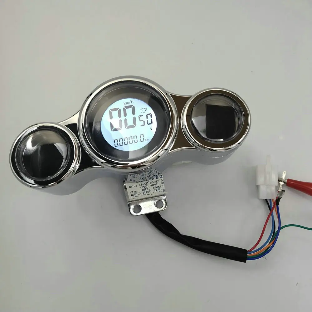 36v48v60v 72v LCD Display Gauge Speedometer Battery Indicator Universal Instrument For Electric Scooter Motorcycle Tricycle ATV