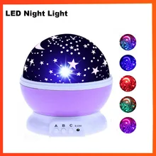 Regalo de Navidad LED proyector de luz nocturna estrella Luna cielo giratorio sueño romántico LED USB Lámpara de proyección para niños dormitorio de bebé