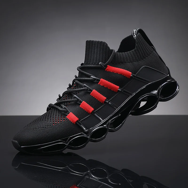 New Men's Running Shoes Red Black 48 Non-slip Jogging Road Cross-country Sneakers Mesh Breathable Men's Fly-woven Fitness Shoes New Men's Running Shoes Red Black 48 Non-slip Jogging Road Cross-country Sneakers Mesh Breathable Men's Fly-woven Fitness Shoes