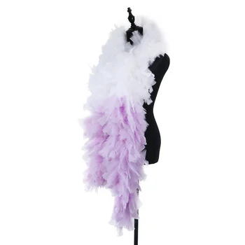 

15 color Fluffy Turkey Feathers Boa 200g Feather shawl Double color for wedding dress making decoration plumes Crafts 2meter/lot