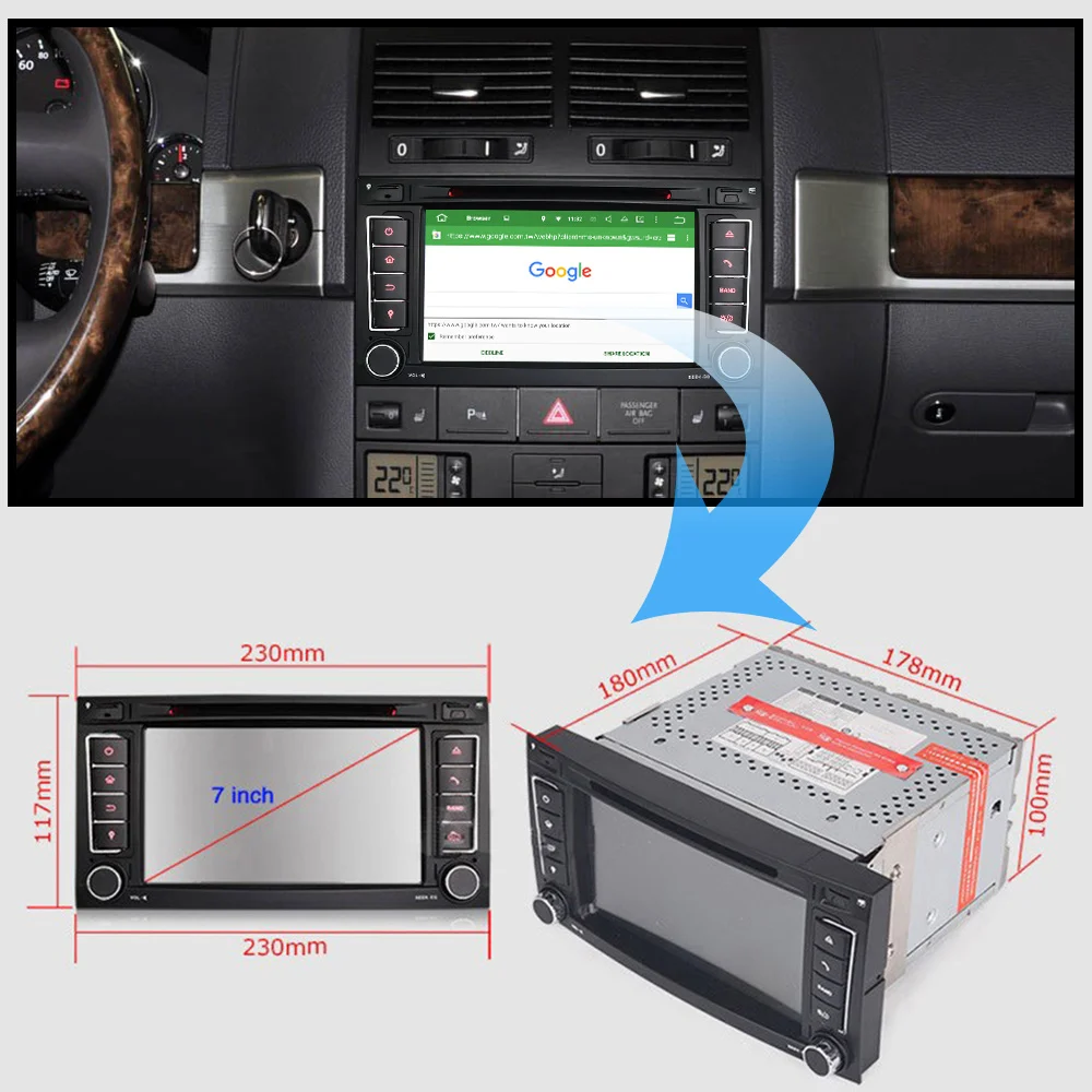 Euanvi 7 'ƈ din Android 9 0 автомобильный dvd плеер для VW/Volkswagen/Touareg/Transporter T5 с Canbus Wifi GPS Navi