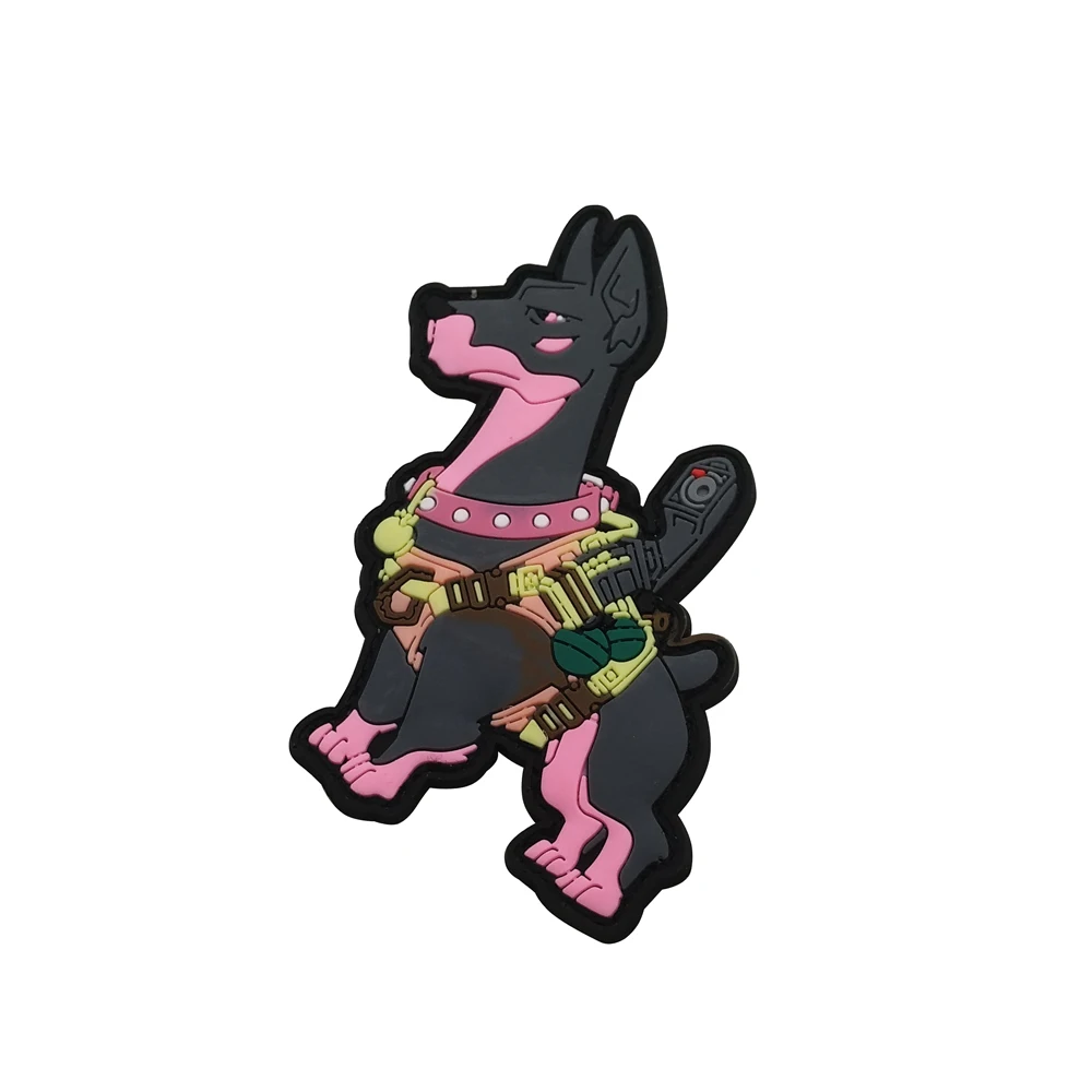 1 шт. 3D ПВХ тактическая собака логотип нагрудный знак крючок назад резиновый рюкзак для одежды патч значок 8*9,5 см