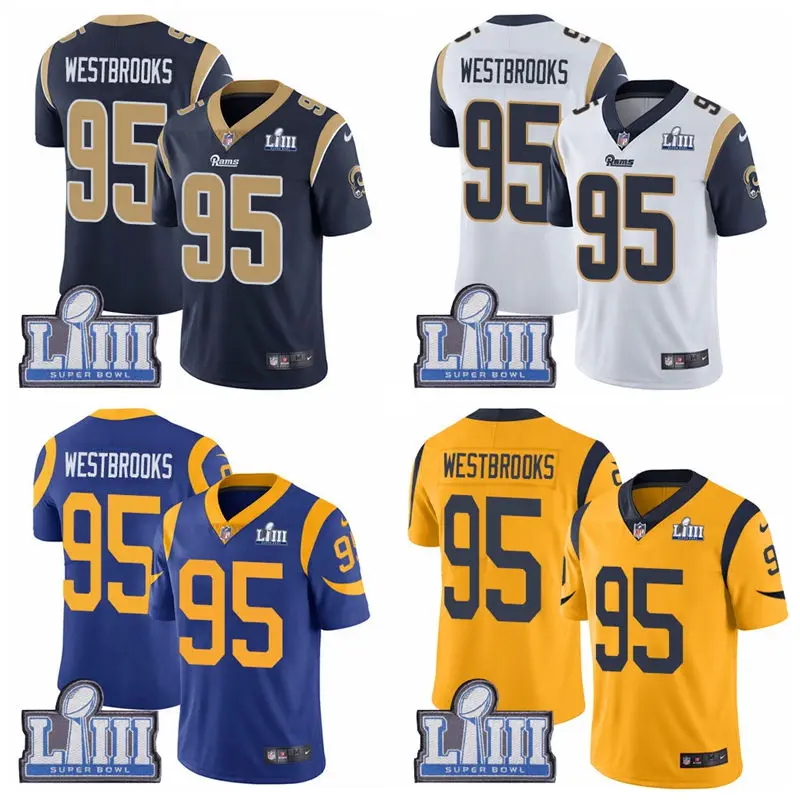 Супер Rams Bowl Лос-Анжелес Джерси 16 Джаред Гофф 30 Тодд Герли II 99 Аарон Дональд все Прошитые американские футбольные майки