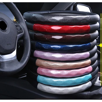 

Fit for Ford New Mondeo Fox Forrester Carnival Taurus Car Steering Wheel Cover Silica Gel Bling Bling