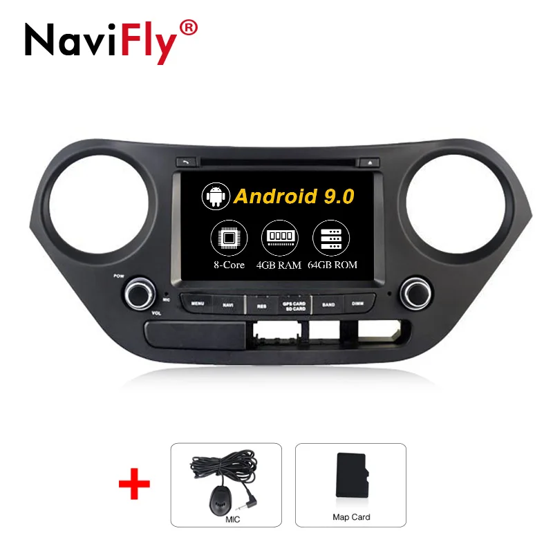 64G standard Четырехъядерный 4 ГБ ОЗУ 64 Гб ПЗУ Android9.0 автомобильный DVD мультимедийный плеер радио для hyundai I10 2013- левосторонний дайвер микрофон карта подарок - Цвет: 64G standard