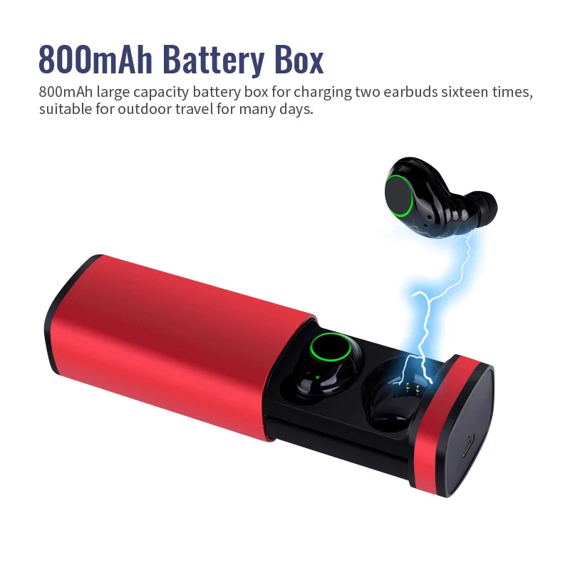 Wireless Bluetooth 5.0 Earphone Waterproof Earbuds In-Ear Headset for Phone Samsung Huawei LG Bluetooth-enabled Devices