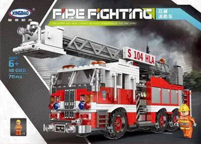 

XINGBAO Xb03031 City Series Aerial Ladder Fire Truck Children Assembled Fight Inserted Educational Building Blocks Toy