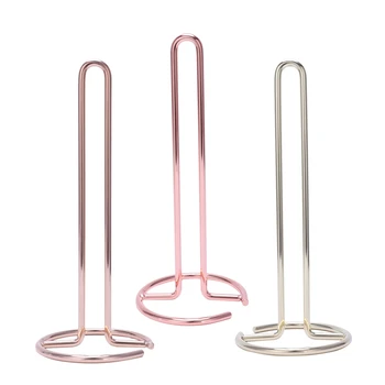

Luxury Iron Paper Towel Rack Ornaments Dining Table Kitchen Bathroom Roll Holder Thick Standing Tissue Storage Rack Rose Gold