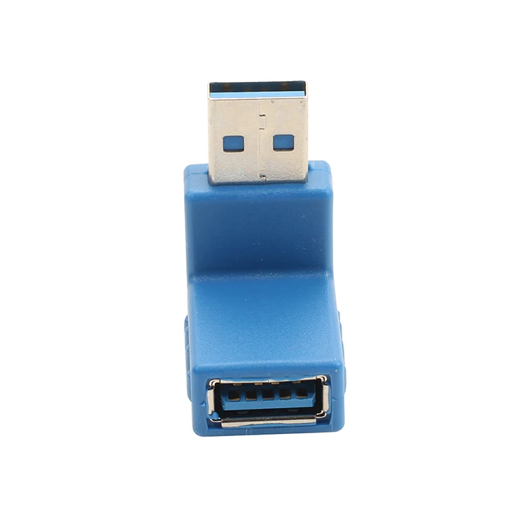 Синий USB 3,0 изгиб 90 градусов поддержка 5 Гбит/с революционный Женский адаптер l-образный локоть
